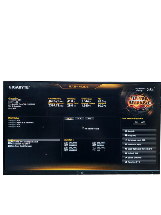 Custom PC GIGABYTE B460M-D3H i7-10700T 8GB RAM DDR4 NO-HDD/SSD