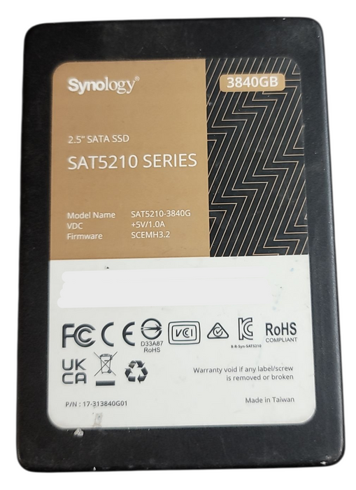 3.84TB SATA 2.5" 7mm 6Gb/s Synology SSD - Sat5210-3840G