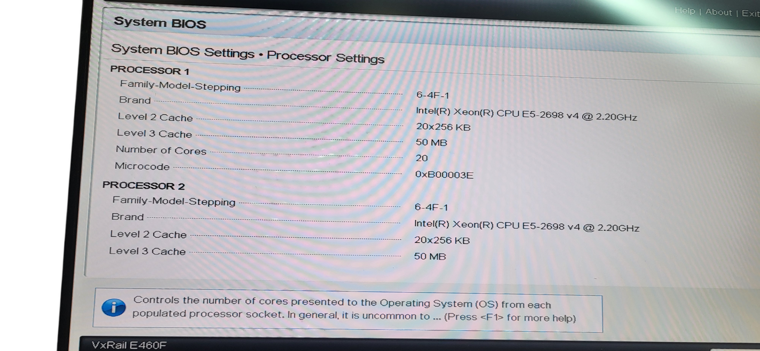 Dell VXRail E460F Server Xeon E5-2698 V4|16GB DDR4|HBA330|10G NIC|2x1100W|No HDD