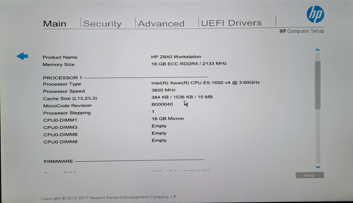 HP Z640 Workstation | Xeon E5-1650 v4 @3.60GHz, 16GB DDR4, Quadro K620, No HDD