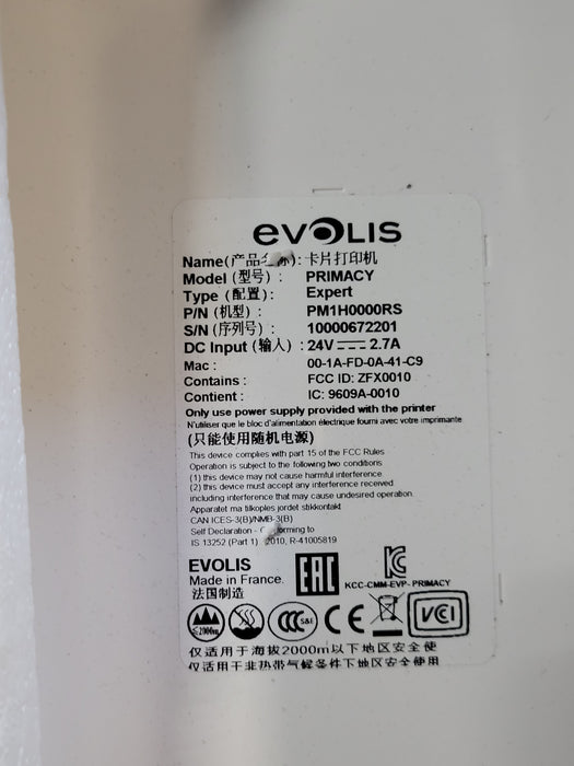 Evolis Primacy Expert ID Card Thermal Printer PM1H0000RS
