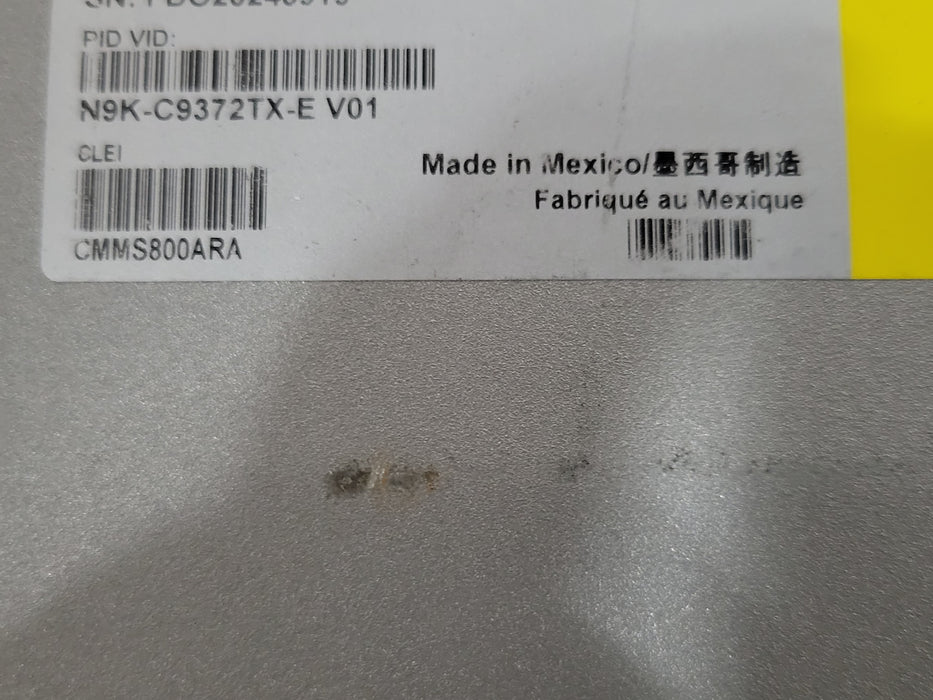 CISCO N9K-C9372TX Nexus 9372tx Managed L3 Switch, No PSU, READ