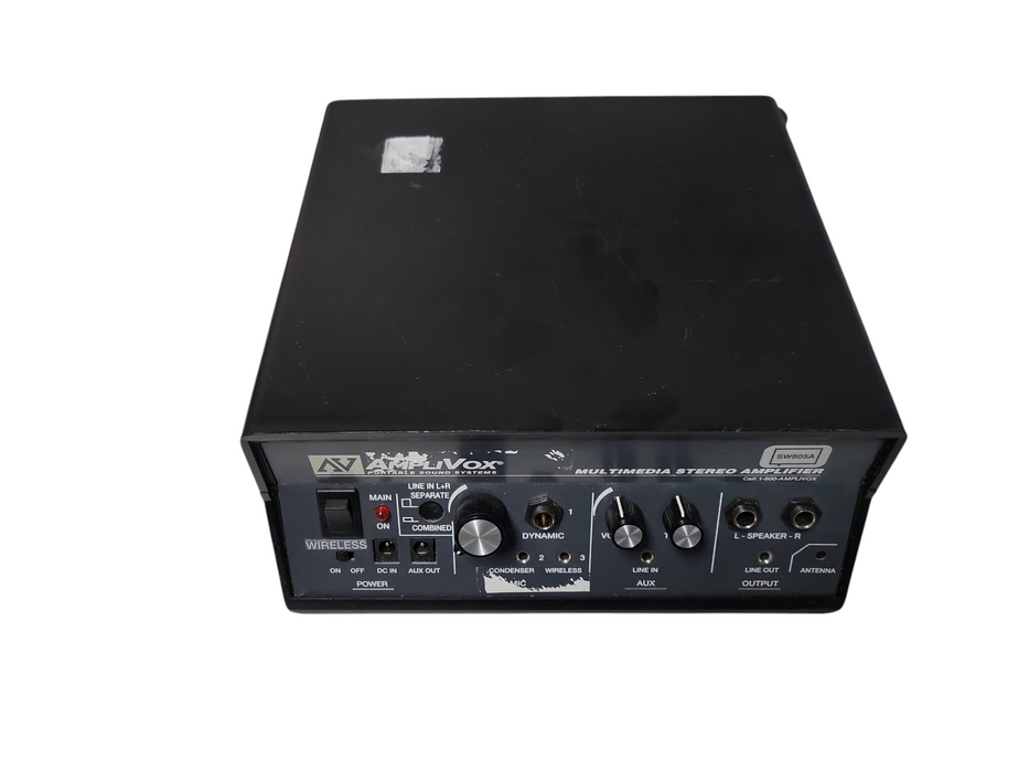 AmpliVox Sound Multimedia 50W Stereo Amplifier PA System SW805A Unit