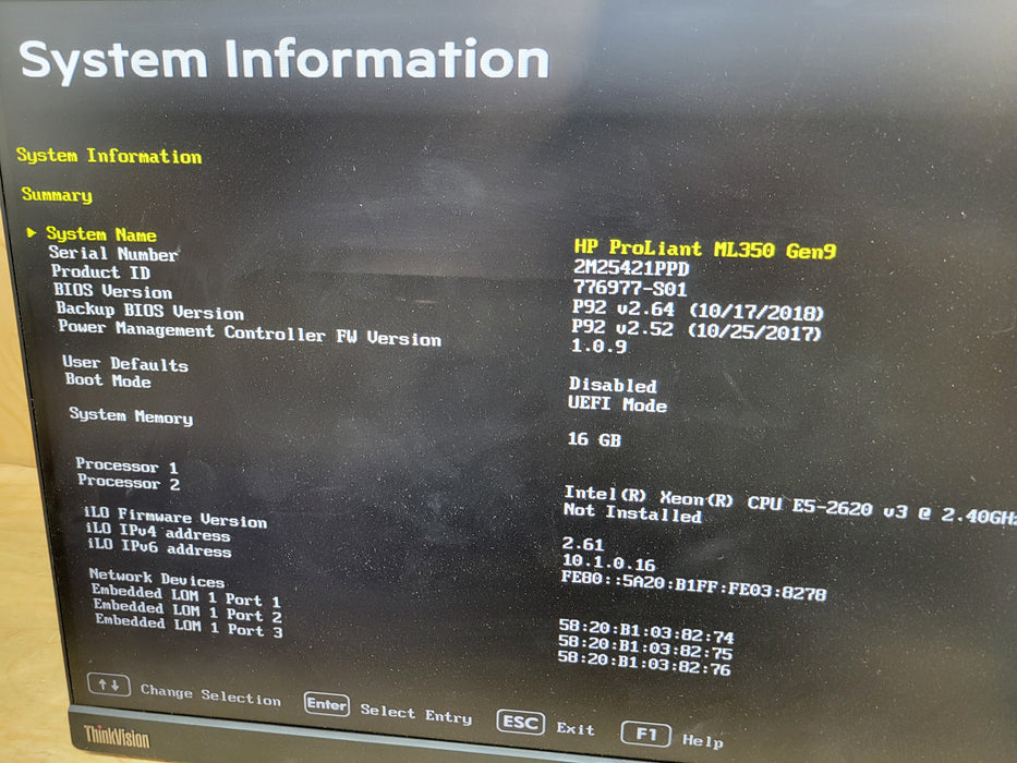 HP ProLiant ML350 Gen9 - Xeon E5-2620 v3 16GB DDR4 P440ar 800W PSU