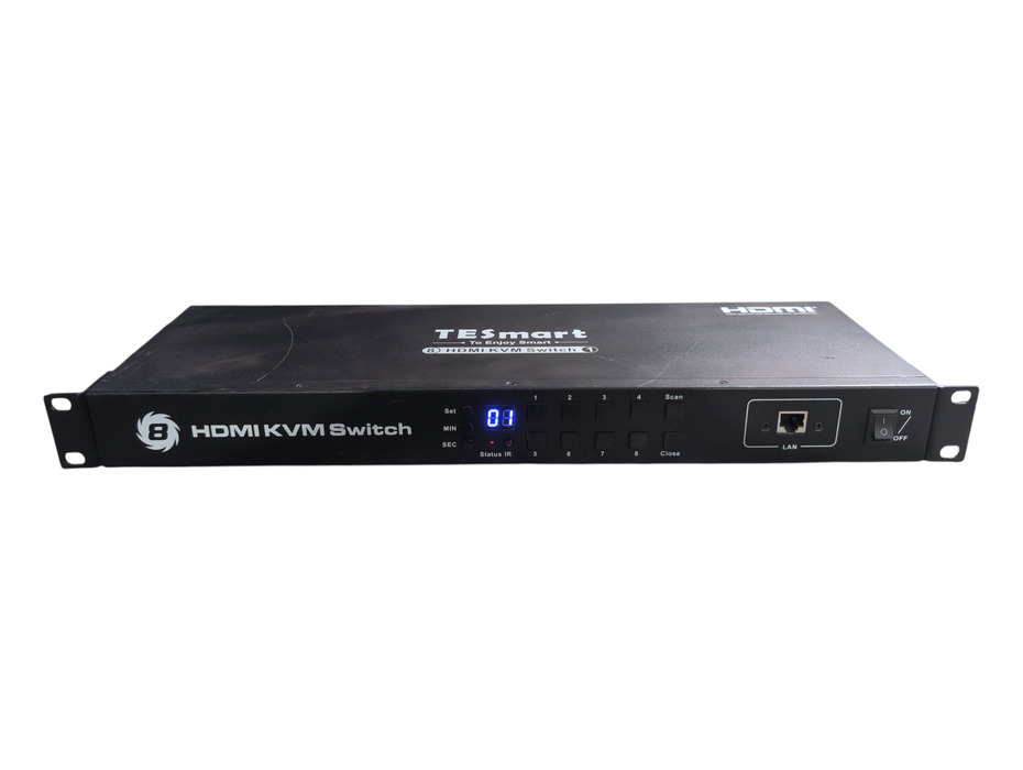 TESmart HKS0801A30 8-Port HDMI 4K KVM Switch, No AC Adapter
