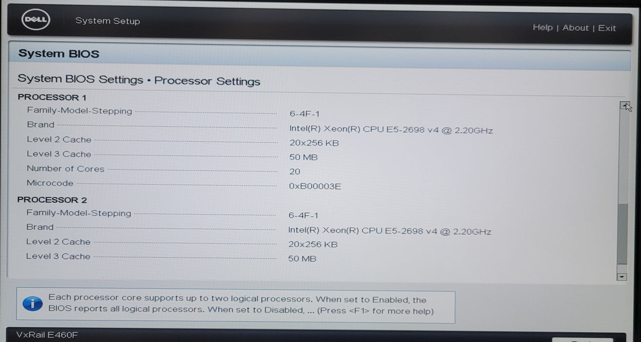 Dell EMC VxRail E460F | Xeon E5-2698 v4 @ 2.20GHz 16GB DDR4 | NO HDD