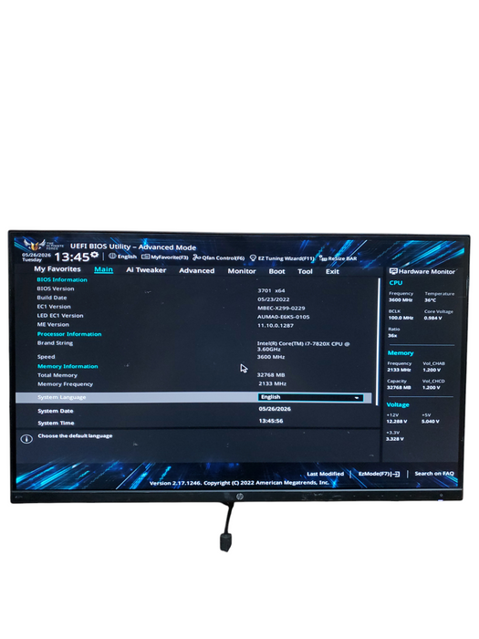 TUF GAMING X299 MARK 2 I7-7820X 32GB RAM GTX 1060 3GB