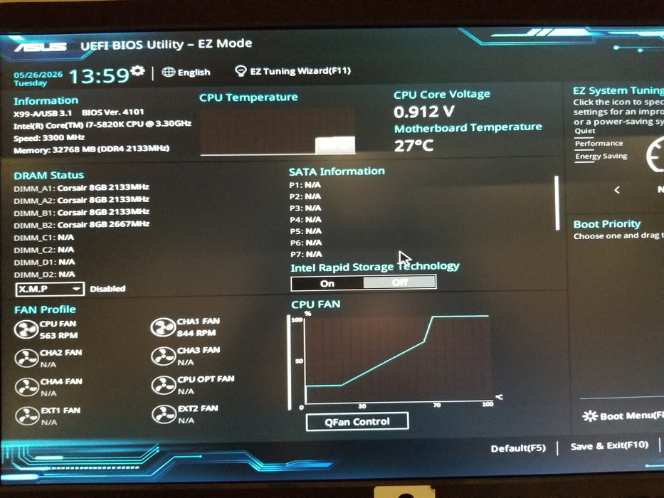 Custom PC w/ X99-A Intel i7-5820K 32GB RAM No HDD/GPU