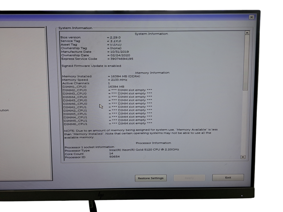 Dell Precision 7820 | 2x Xeon Gold 5120 | 16GB DDR4 | NO GPU | NO HDD READ