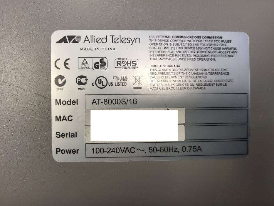 Allied Telesis AT-8000S Series Fast Ethernet Switch