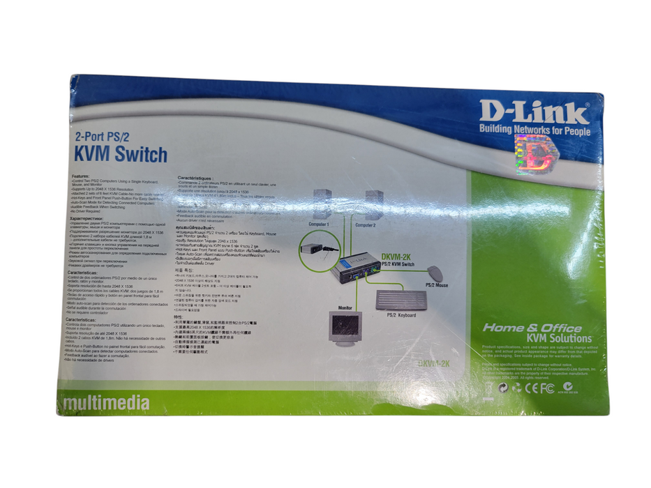 D-Link 2-Port PS/2 KVRM SWITCH DKVM-2K
