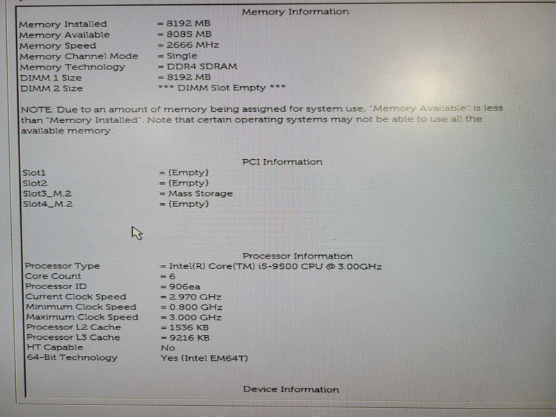 Dell OptiPlex 3070 SFF | i5-9500 @ 3.00GHz 6C, 8GB DDR4, 256GB NVMe !