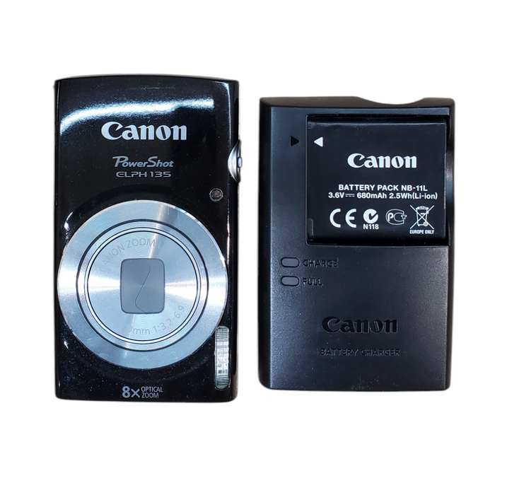 Canon PowerShot ELPH 135 16MP Digital Camera w/ Battery & Charger