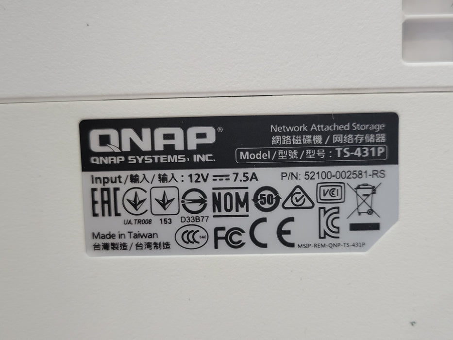 QNAP TS-431P 4-Bay NAS with 4x HDD Trays, No HDD, READ