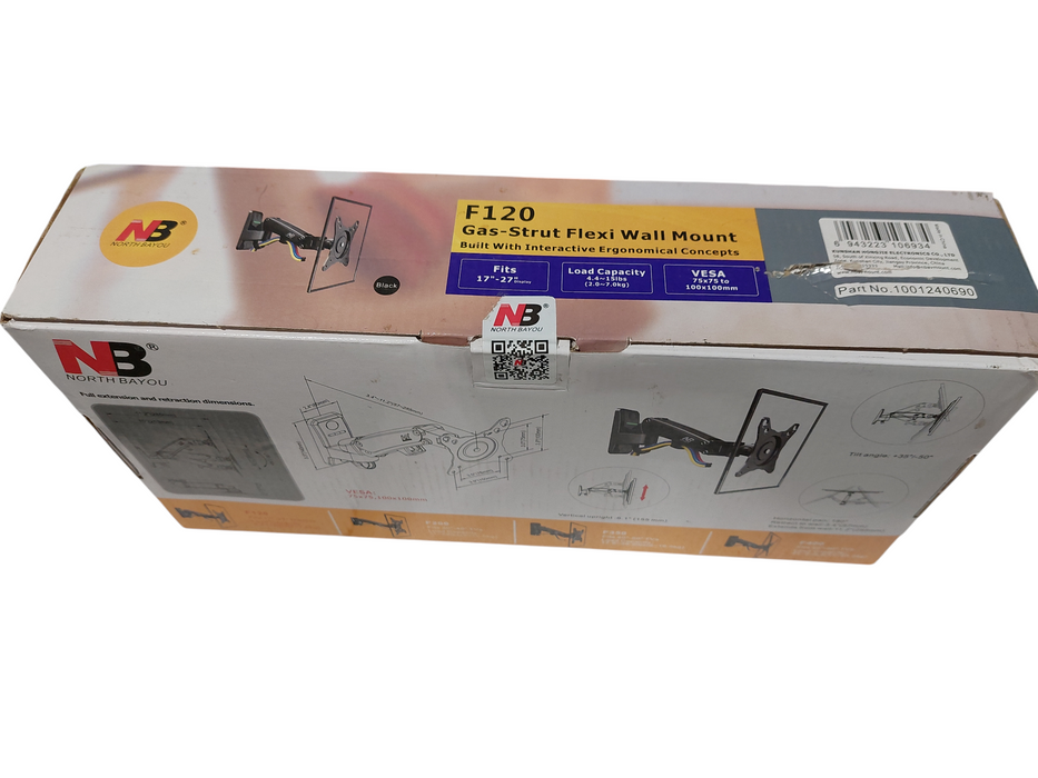 F120 Gas-Strut Flexi Wall Mount 17" - 27"