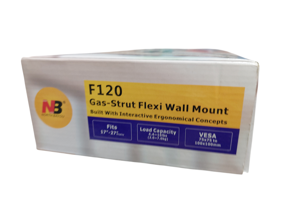 F120 Gas-Strut Flexi Wall Mount 17" - 27"