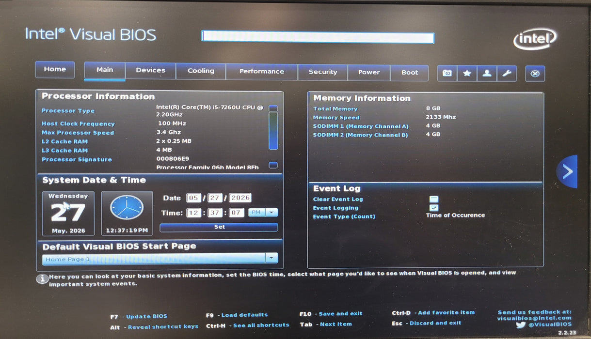 Intel NUC NUC7i5BNH | i5-7260 @2.20GHz 8GB DDR4 256GB SSD