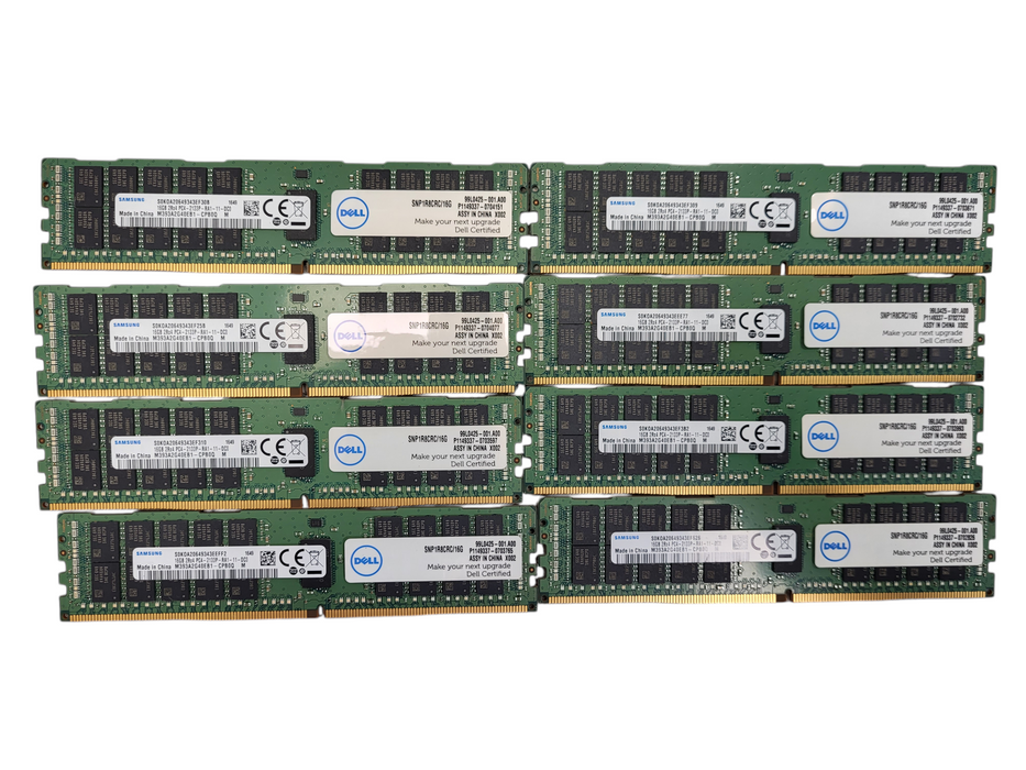 Lot of 8x Samsung 16GB 2Rx4 PC4-2133P-RA1 DDR4 Server Memory M393A2G40EB1-CPB0Q