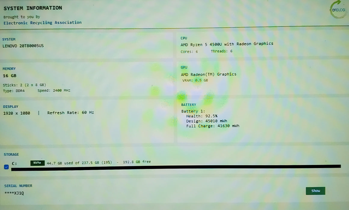 Lenovo ThinkPad E15 Gen 2 RYZEN 5 4500U 16GB RAM 256G SSD
