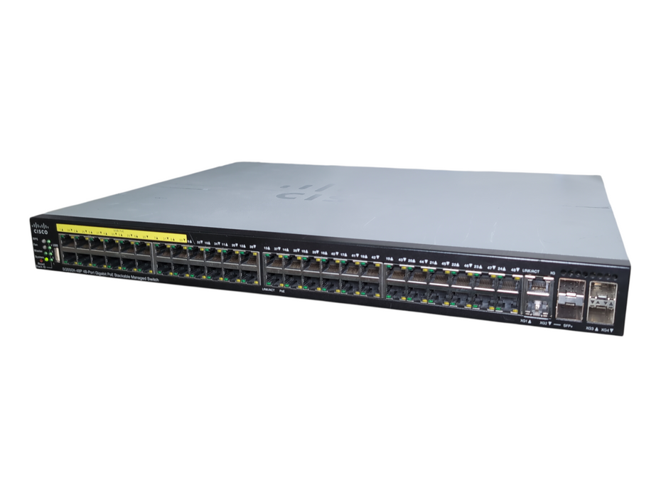 CISCO SG550X-48P-K9 48-Port Gigabit PoE Stackable Managed Switch, READ