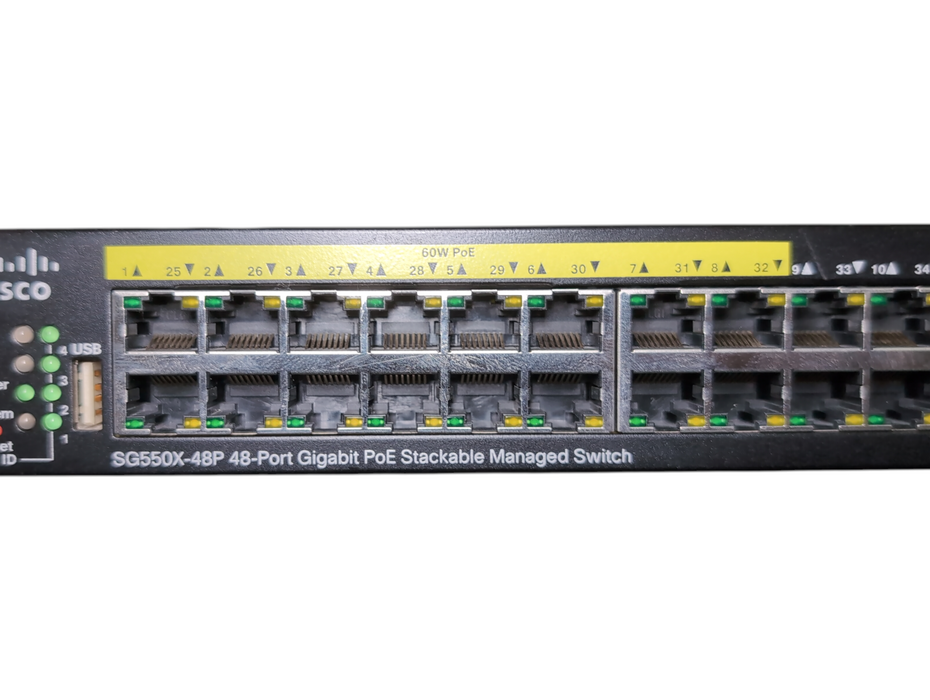 CISCO SG550X-48P-K9 48-Port Gigabit PoE Stackable Managed Switch, READ