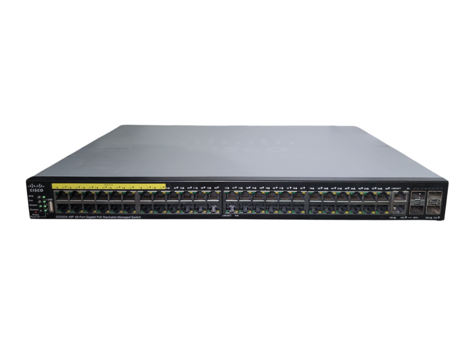 CISCO SG550X-48P-K9 48-Port Gigabit PoE Stackable Managed Switch, READ
