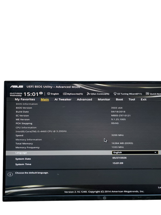Asus Gaming PC I5-4460 3.2GHz 16GB RAM NO-HDD/SSD