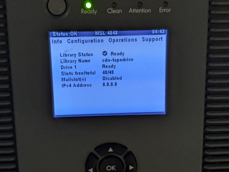 HP StorageWorks MSL4048 Tape Library Storage 1x LTO 5 FC 8Gb Drive