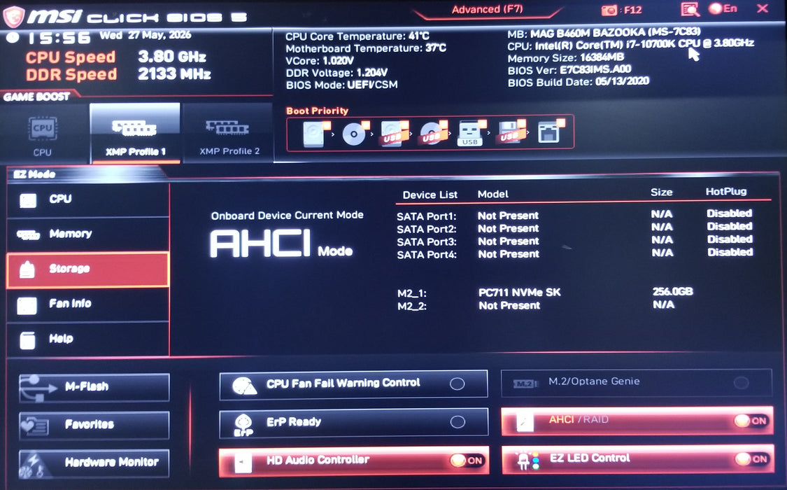Custom Pc Msi b460M Core i7-10700K 16GB RAM 256GB NVMe RTX 2060