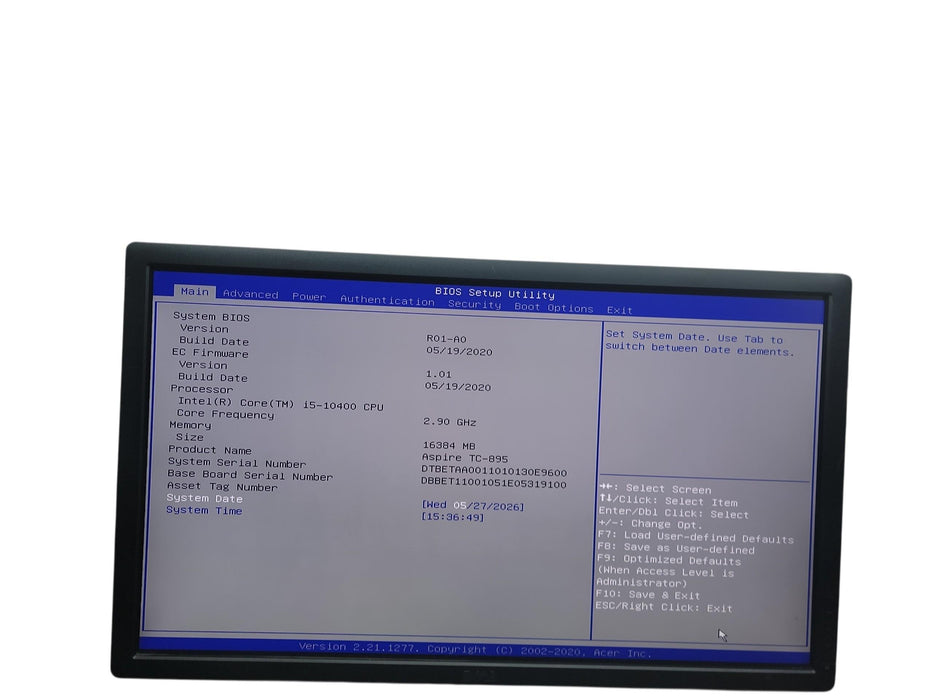 Acer Aspire  TC - 895 MT i5 - 10400 @ 2.90GHz 16GB DDR4 Ram No HDD