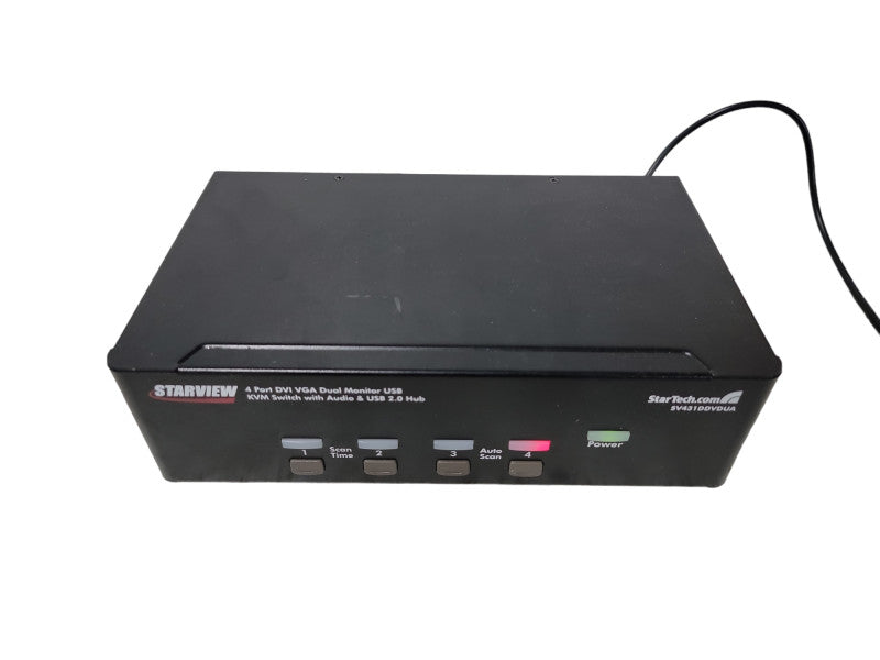 Startech SV431DDVDUA 4 Port KVM Switch. VGA, DVI, USB, Audio. w/ power adap