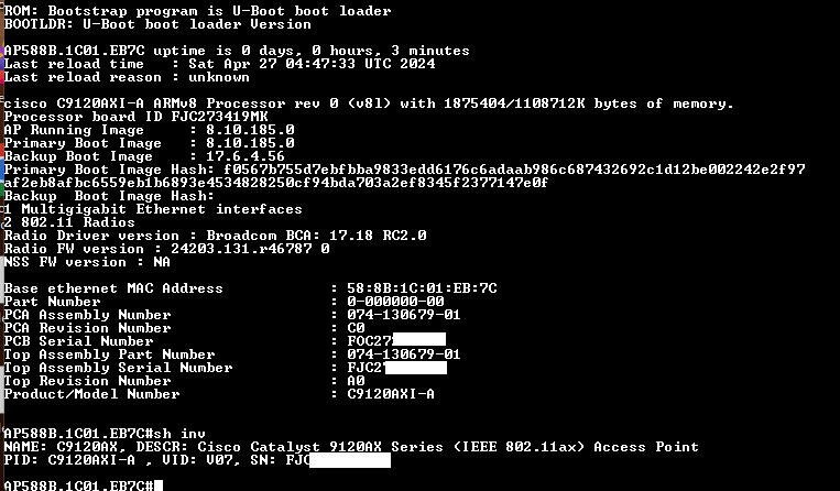 Cisco Catalyst C9120AXI-A Wi-Fi 6 Wireless Access Point