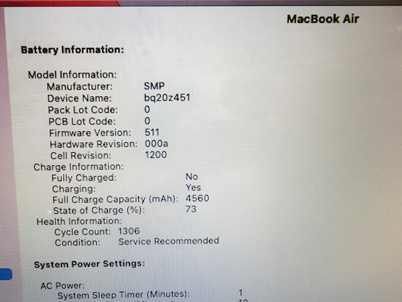 Apple Macbook Air 2015 13\\" 2-Core i7-5650U @ 2.2GHz 8GB DDR3 250GB SSD (