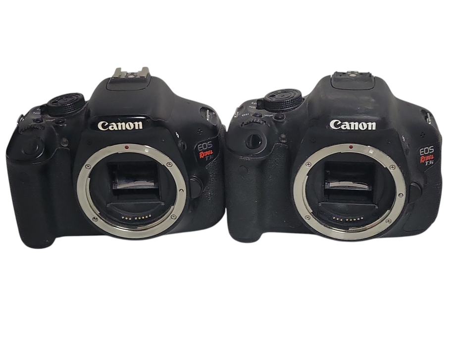 Lot of 2x Canon EOS Rebel T3i 18.0-megapixel camera body only, READ