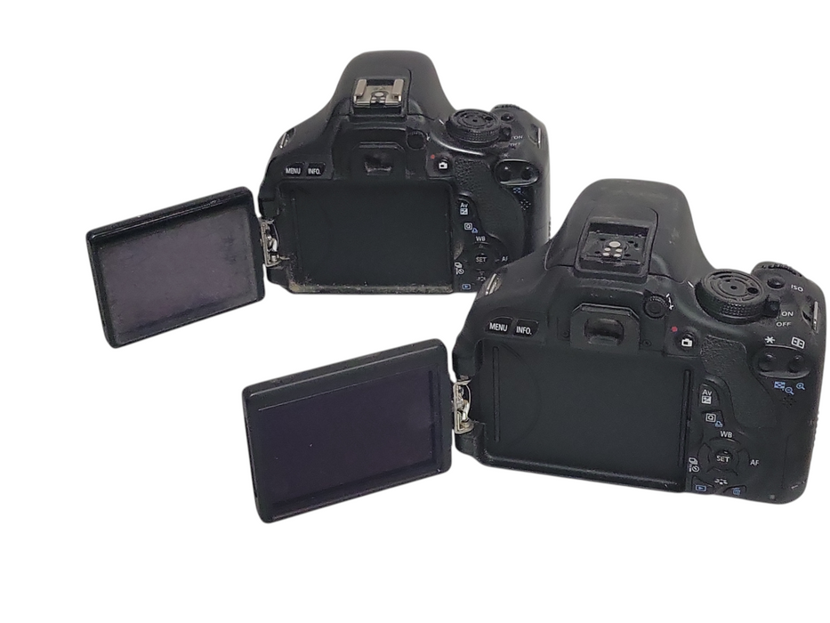 Lot of 2x Canon EOS Rebel T3i 18.0-megapixel camera body only, READ
