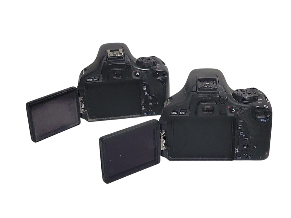 Lot of 2x Canon EOS Rebel T3i 18.0-megapixel camera body only, READ
