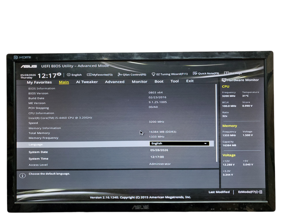 Cooler Master Custom Tower, i5-4460, ASUS Z97-E, 16GB RAM, No HDD/OS