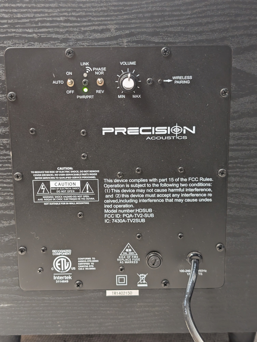 Precision Acoustics HD SUB Wireless Subwoofer
