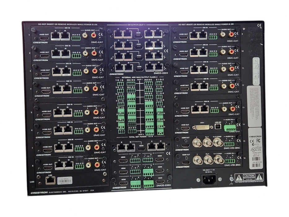Crestron DM-MD16X16 Digital Media Switcher w/ 18 Cards