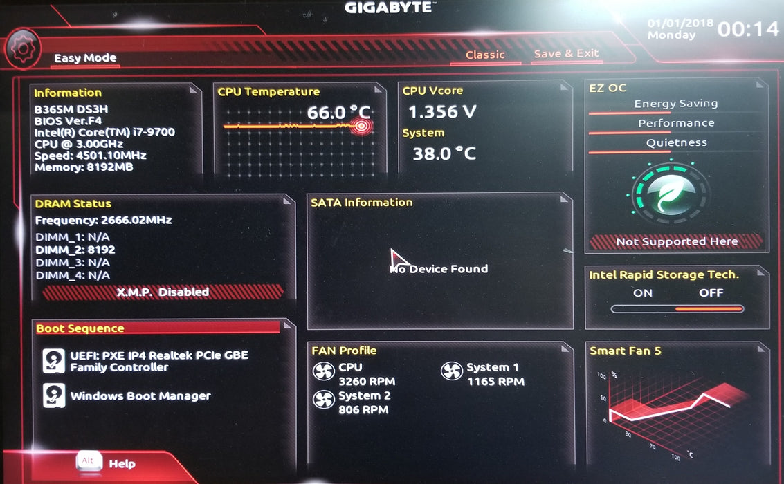 Generic Pc w/ Gigabyte B365M Core i7-9700 CPU 8GB RAM No HDD