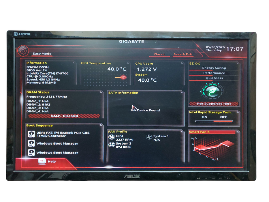 Cooler Master Custom PC, i7-9700, 8GB DDR4, B365M DS3H MOBO, No HDD/OS