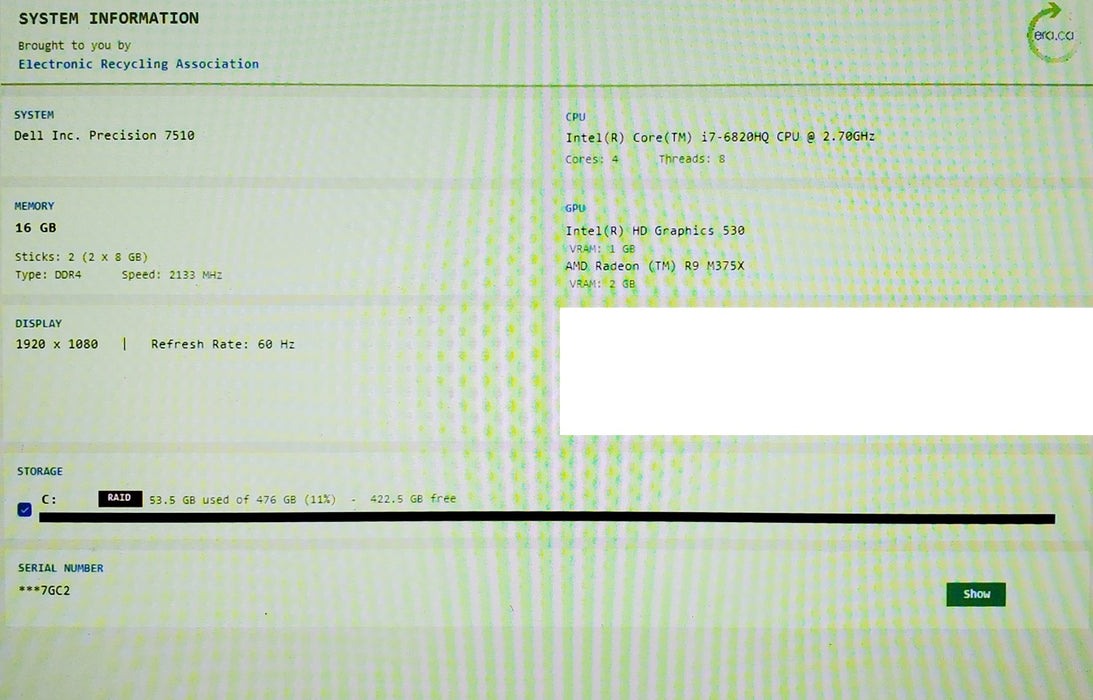 Dell Precision 7510 i7 6820HQ 16GB RAM 512GB SSD RADEON R9 M375X