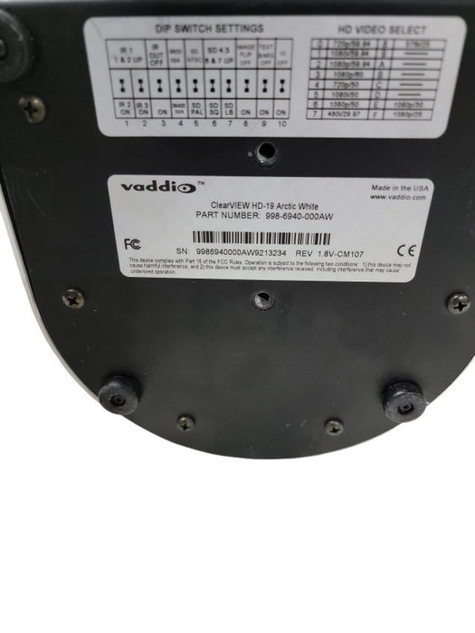 Vaddio Clearview HD-19 Security Camera w/ Ezim ccu interface module