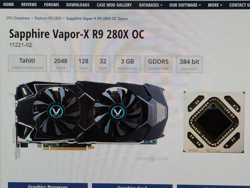 Sapphire VAPOR-X R9 280X 3GB GDDR5 OC Graphics Card