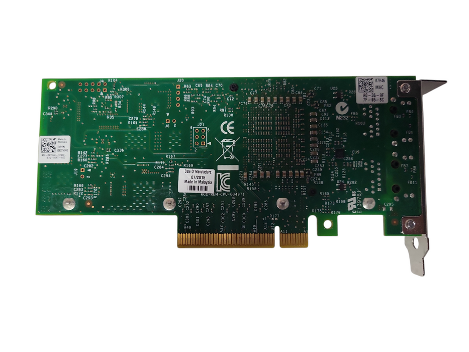 INTEL DELL X540-T2 CONVERGED Dual Port 10Gb Ethernet Network 03DFV8 0K7H46 Low