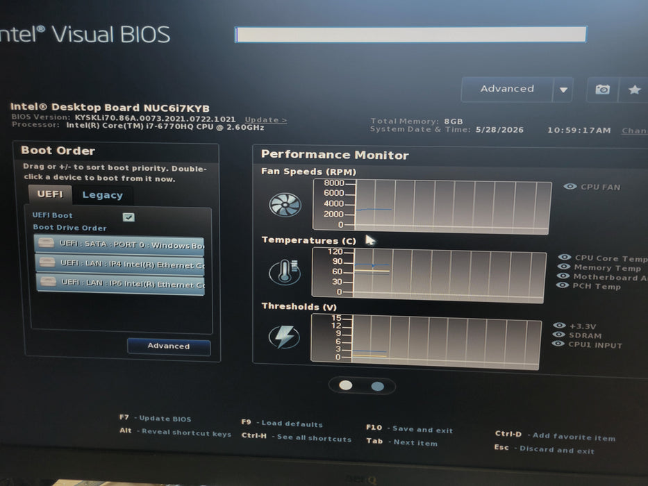 intel NUC NUC6i7KYK Crestron, Core i7-6770HQ 2.60GHz 8GB ARM 256GB NVMe SSD