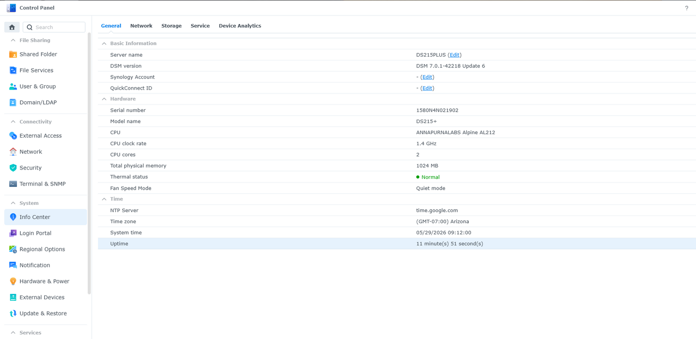 Synology DS215+ 2-Bay DiskStation NAS Server w/ 1x 8TB HDD
