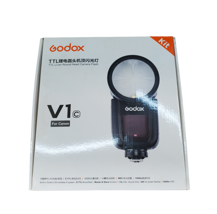 GODOX TTL Li-ioin Round Head Camera Flash V1c For Canon *READ*
