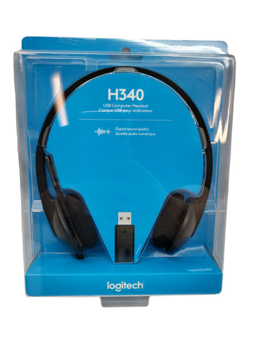 Logitech H340 Wired USB Computer Headset Black Q%