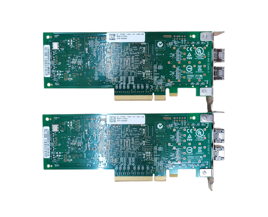 Lot 2x Dell QLogic QLE2562L-DEL FC Dual Port 8Gb HBA PX2810403-82 - Low Profile